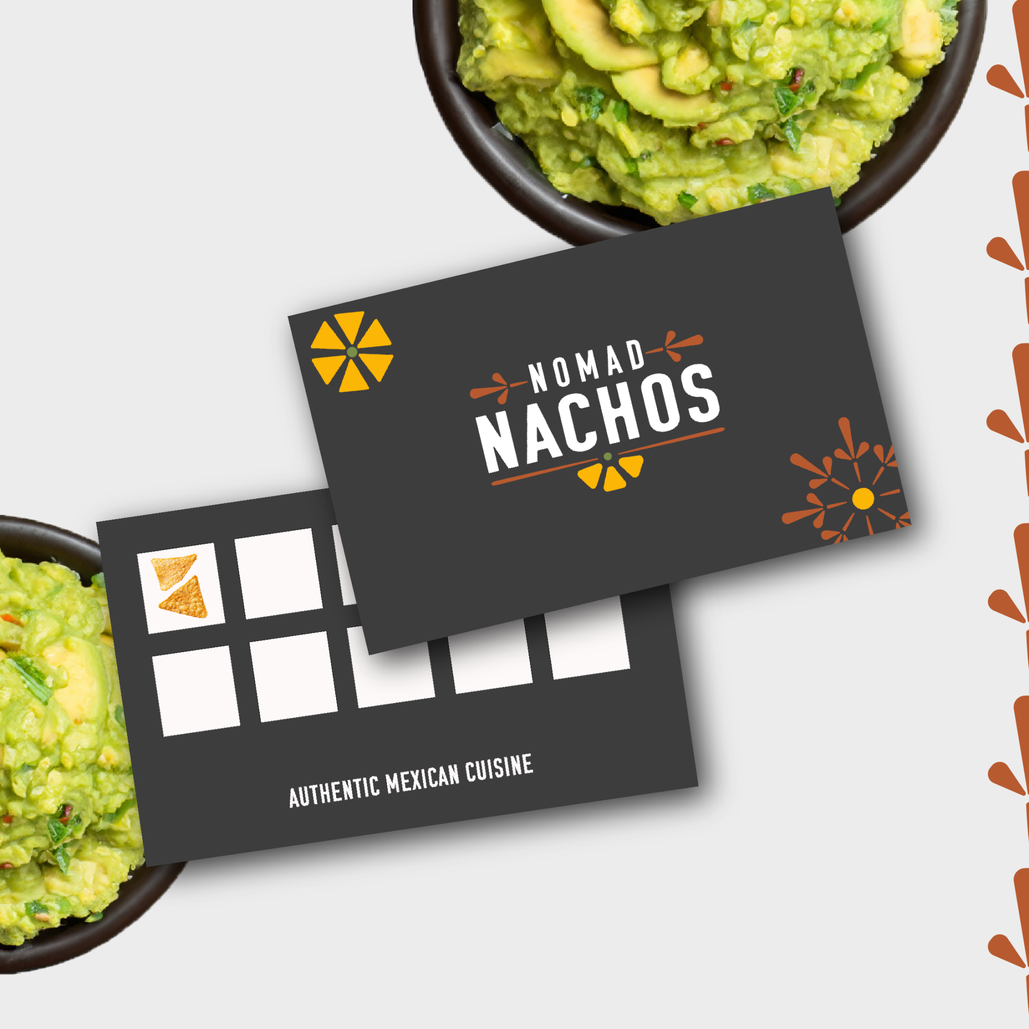 Nomad Nachos Gastronomie Branding; Bonuskarte; Visitenkarte